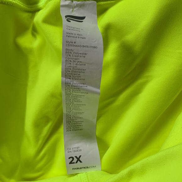 Fabletics neon yellow Power Hold On The Go High Waisted Capri leggings 2X 2XL - Picture 13 of 15